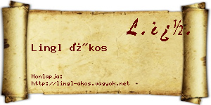 Lingl Ákos névjegykártya